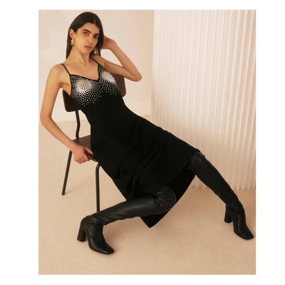 New! Rare ELLERY Vogue Featured In Embellished Slip Midi Dress - Picture 5 of 10
